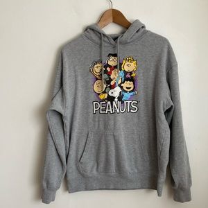 Preowned Men’s Size Medium Grey Peanuts Pullover Hoodie Sweatshirt